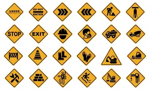 Construction sign boards